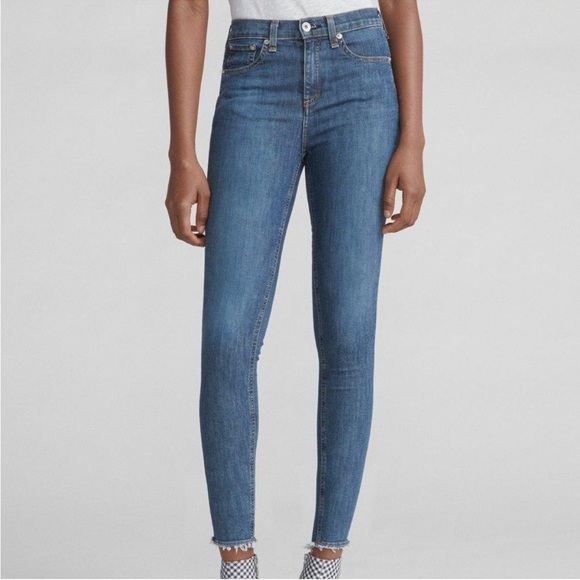rag & bone Denim - Rag & Bone High Rise Skinny Raw Hem Jeans